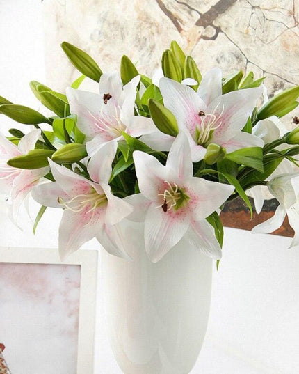 Elegant Lily Floral Arrangement: Stunning Artificial Flower Set for Home and Event Decor