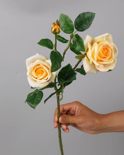 Chic Faux Rose Bouquet with Three Stunning Blooms for Home and Wedding Elegance