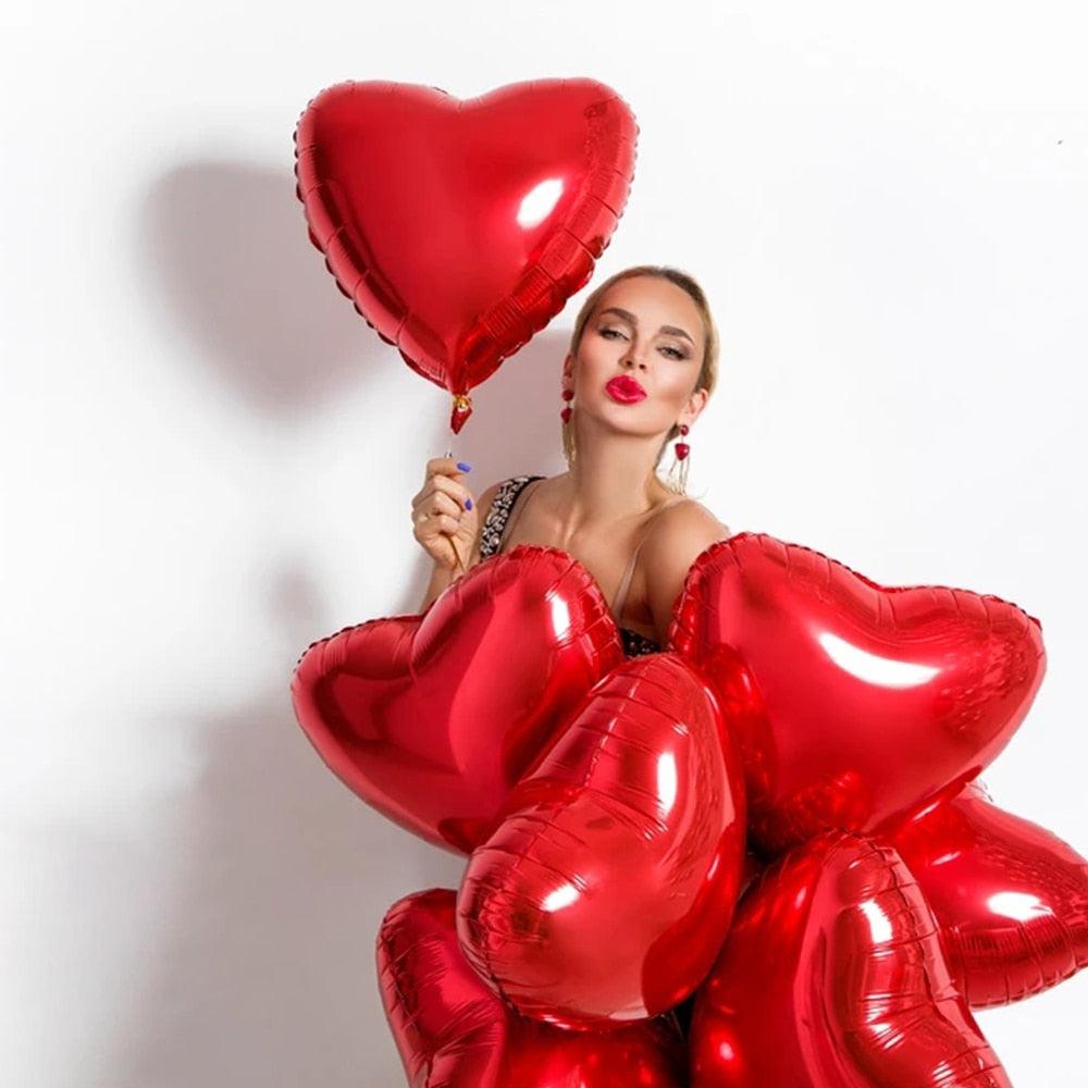 5/10/18/36 inch Red Heart Inflatable Foil Balloons Valentines Day Wedding Decorations Birthday Party Anniversary Globos Supplies-Festival & Party Supplies›Decorative Arrangements›Holidays & Occasions›Wedding & Valentine-Très Elite-Red Heart Foil-20pcs 5inch-Très Elite