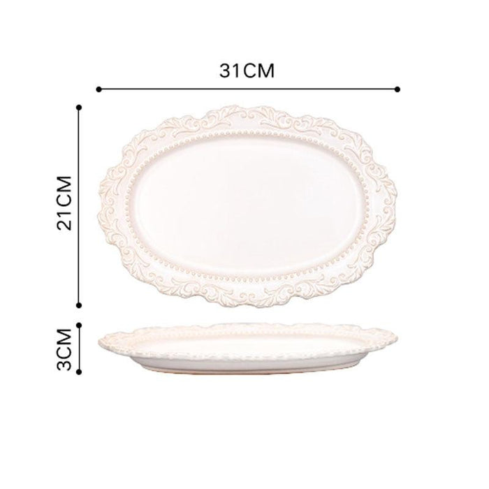 Nordic Baroque Vintage Dinner Plate Set - Classic Elegance for Your Table