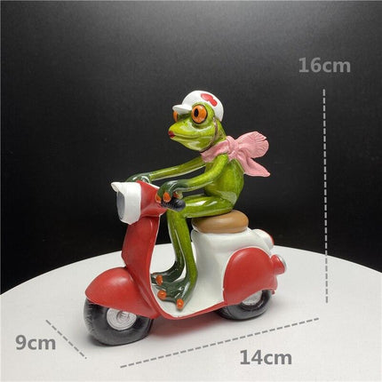 Whimsical Green Frog Resin Desk Ornament - Enchanting Home Decor