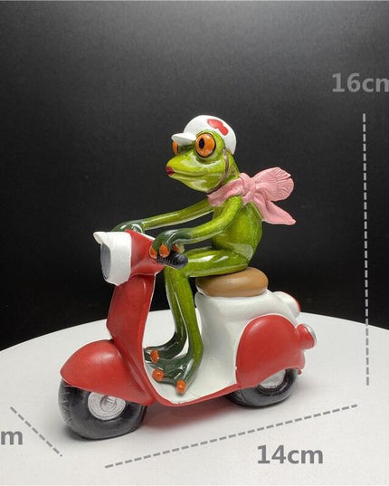 Whimsical Green Frog Resin Desk Ornament - Enchanting Home Decor