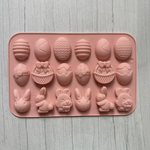 Easter Bunny Silicone Mold for Mini Fondant Cake Decorating - 18-Cavity Design