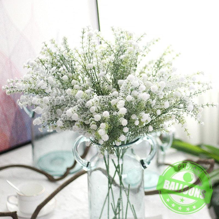 Elegant White Dried Babysbreath Flower Stems - Ideal for Wedding Decor and Crafting