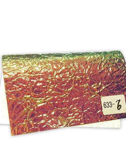 Radiant Crumpled Holographic PU Faux Leather for Creative Creations