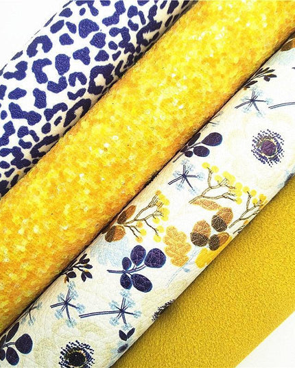 Dazzling Yellow Leopard Print Suede Crafting Sheets - A Must-Have for Creative Projects