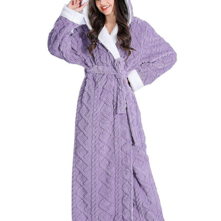 Plush Hooded Fleece Robe - Unisex Ultimate Comfort Loungewear