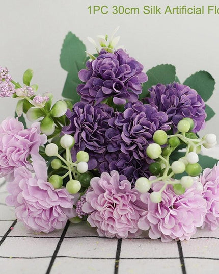 Lifelike Faux Peony Bouquet - 30cm, 7 Vibrant Colors