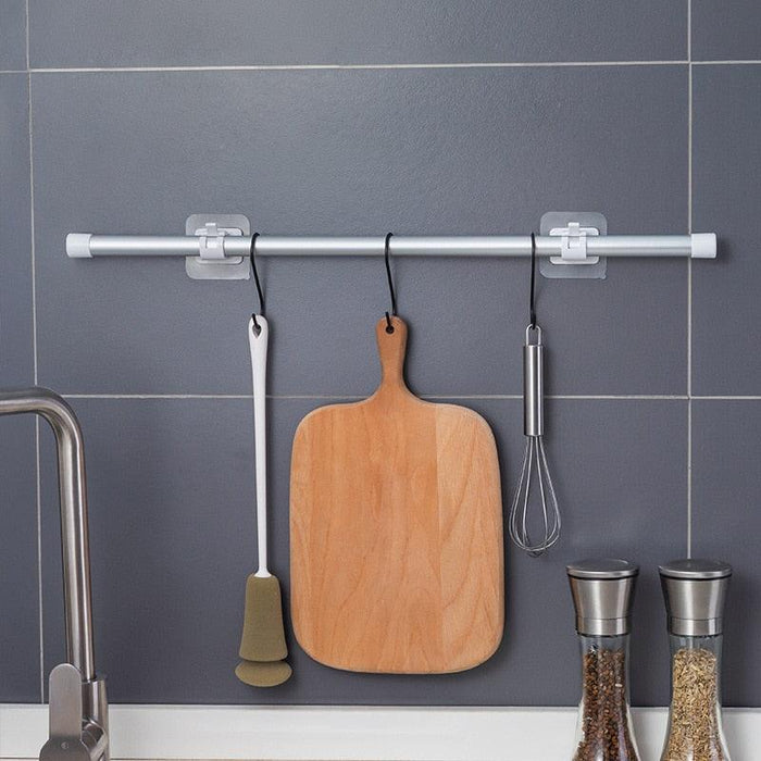 Heavy-Duty Waterproof Curtain Rod Brackets with Easy Peel-and-Stick Installation