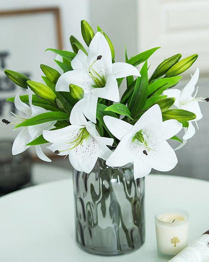 Elegant Lily Floral Arrangement: Stunning Artificial Flower Set for Home and Event Decor