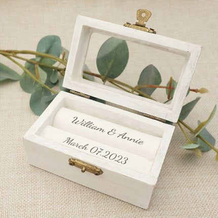 Customizable Elegant Wedding Ring Box for Lasting Memories