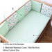 Soft Nordic Cartoon Baby Crib Bumper Set: 6-Piece Bed Protector for Newborns