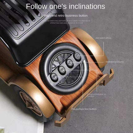 Vintage Style Bluetooth Speaker with Enhanced Bass - Perfect Audio Companion for Music Lovers