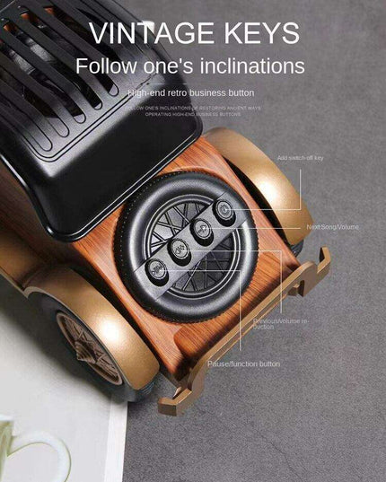 Vintage Style Bluetooth Speaker with Enhanced Bass - Perfect Audio Companion for Music Lovers