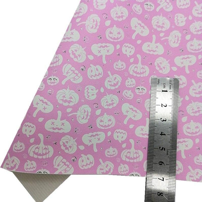 Spooky Halloween Bats Pumpkins Print Snake Faux Leather Sheets - Crafting Kit