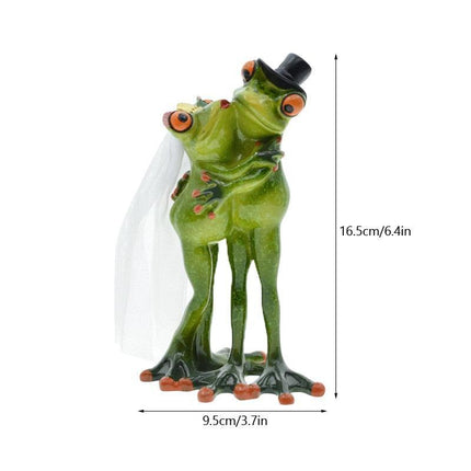 Whimsical Green Frog Resin Desk Ornament - Enchanting Home Decor