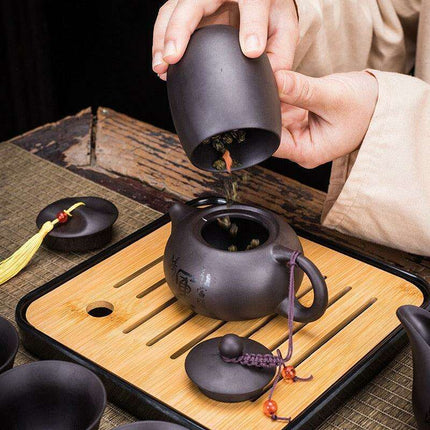 Serenity Sand Ceramic Kung Fu Tea Set for Harmonious Tea Experiences