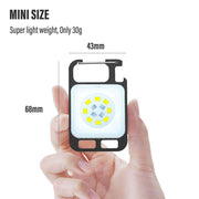 Compact Multi-Function COB Keychain Flashlight with Magnetic Feature