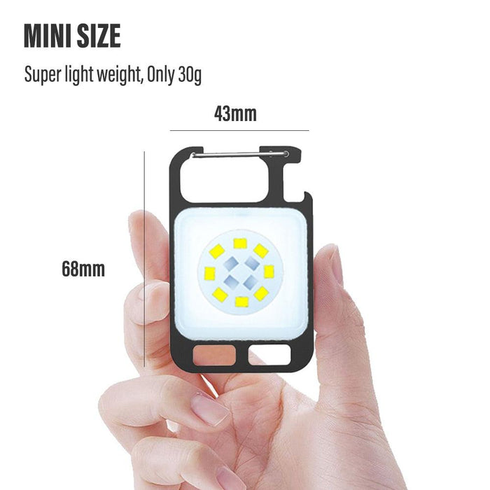 Mini COB Keychain Flashlight with Magnetic Attachment and Bottle Opener
