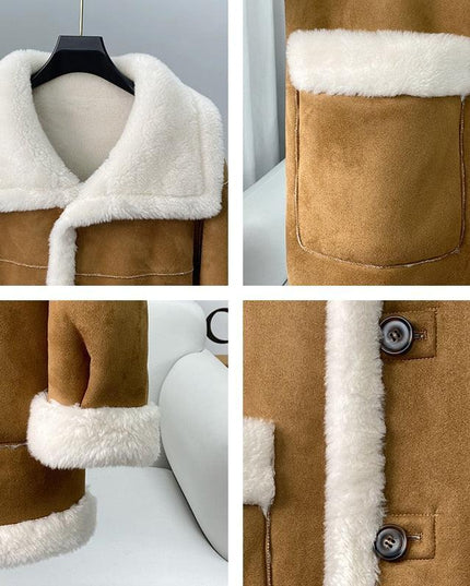Chic Reversible Wool and Fur Winter Coat for Women