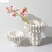 Elegant Ceramic Vase with Thread Pattern - Versatile Desk and Home Decor Piece