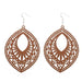 Artisan-Made Geometric Wood Dangle Earrings - Afro-Boho Ethnic Style Jewelry