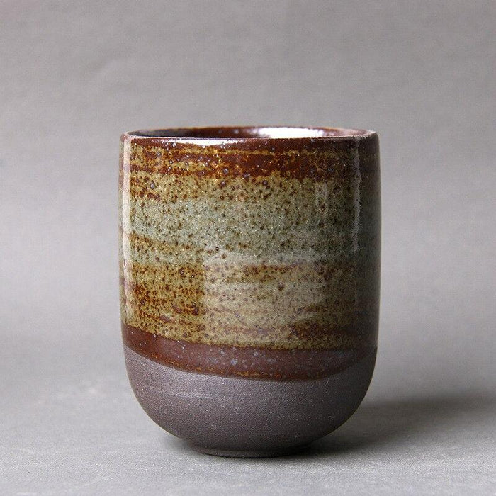 Artisan Japanese Large Ceramic Tea Cup with Unique Glazed Finish