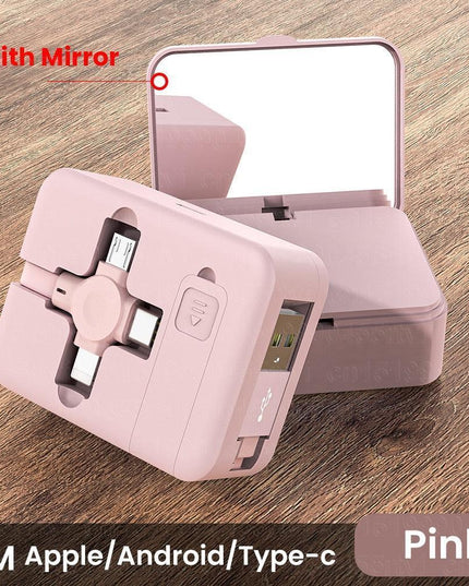 Multi-Functional 4-in-1 Retractable Charging Cable with Built-In Phone Stand