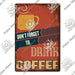 Vintage Coffee Metal Sign with Distressed Retro Charm for Kitchen, Cafe, or Bar