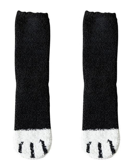Adorable Furry Paws Women's Fleece Socks - Snuggly and Charming for Cozy Feet