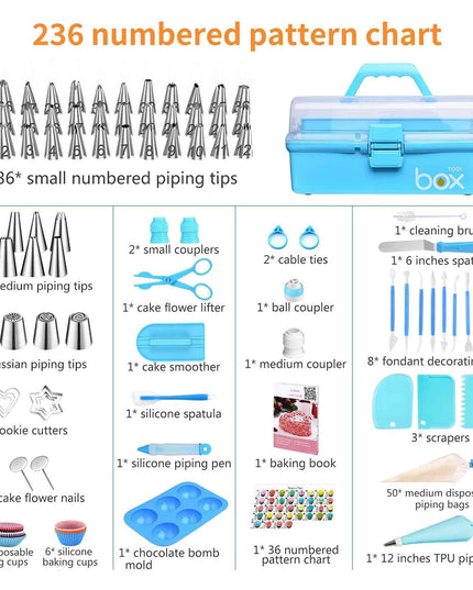 Comprehensive 236-Piece Cake Decorating Master Set - Elevate Your Baking Skills