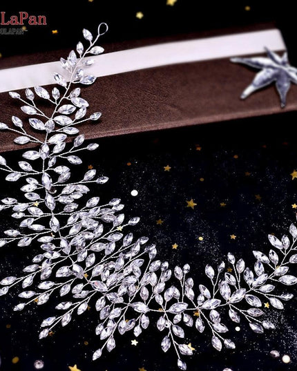 Elegant Silver Water Drop Rhinestone Bridal Headpiece