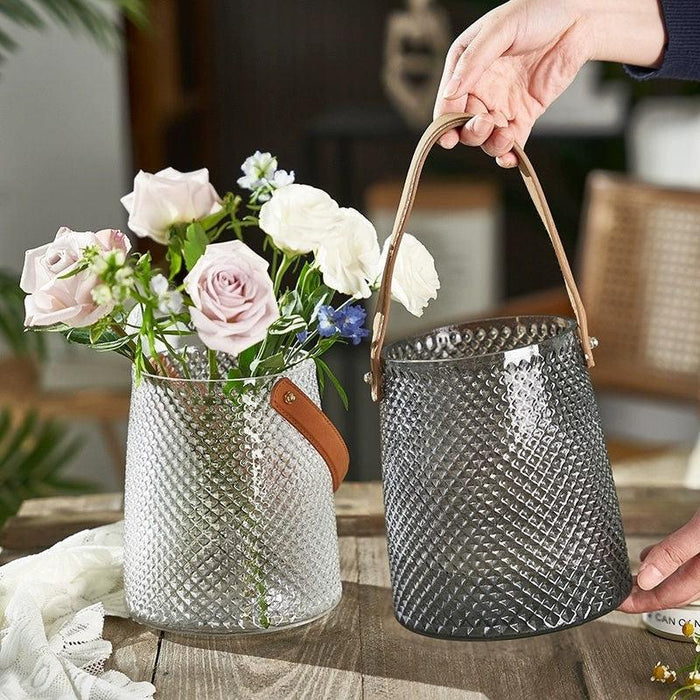 Retro Glass Vase for Stylish Home Décor - Hydroponic Flowers Arrangement