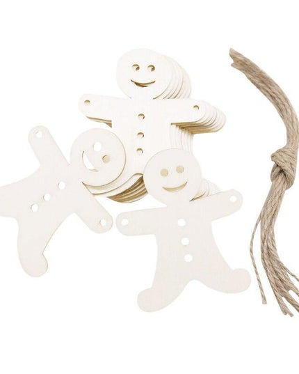 Wooden Snowflake Chip Ornaments - Cheerful Set of 10 for Holiday Celebrations