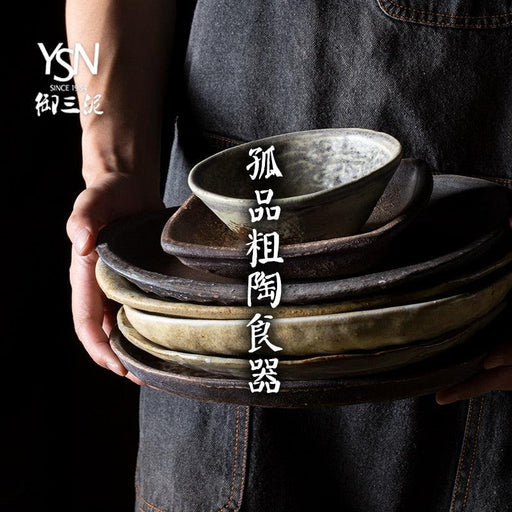Zen-Inspired Japanese Fruit Platter - Handcrafted Wood-Fired Pottery Tableware