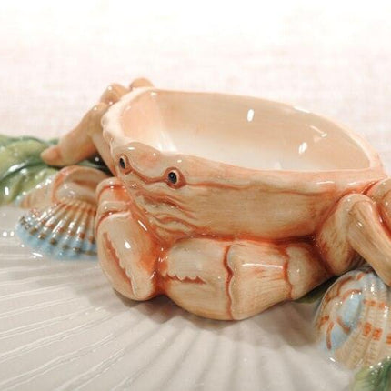 Sophisticated European Shell Ceramic Seasoning Platter for Exquisite Dining Experiences