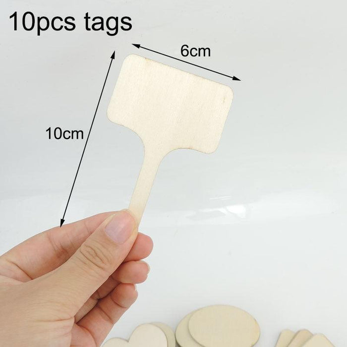 Eco-Friendly Wooden Plant Tags Set - 10 T-Type Labels with Marker Pen