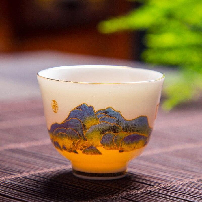 Auspicious Crane Mutton Fat Jade Tea Cup - Premium Choice for Tea Aficionados