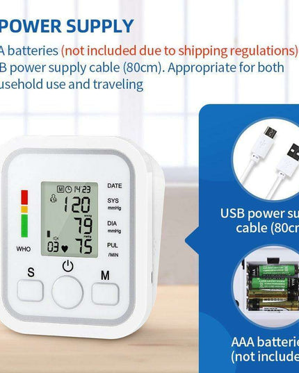 Dual User Digital Blood Pressure Monitor with One-Touch Operation and Memory Storage