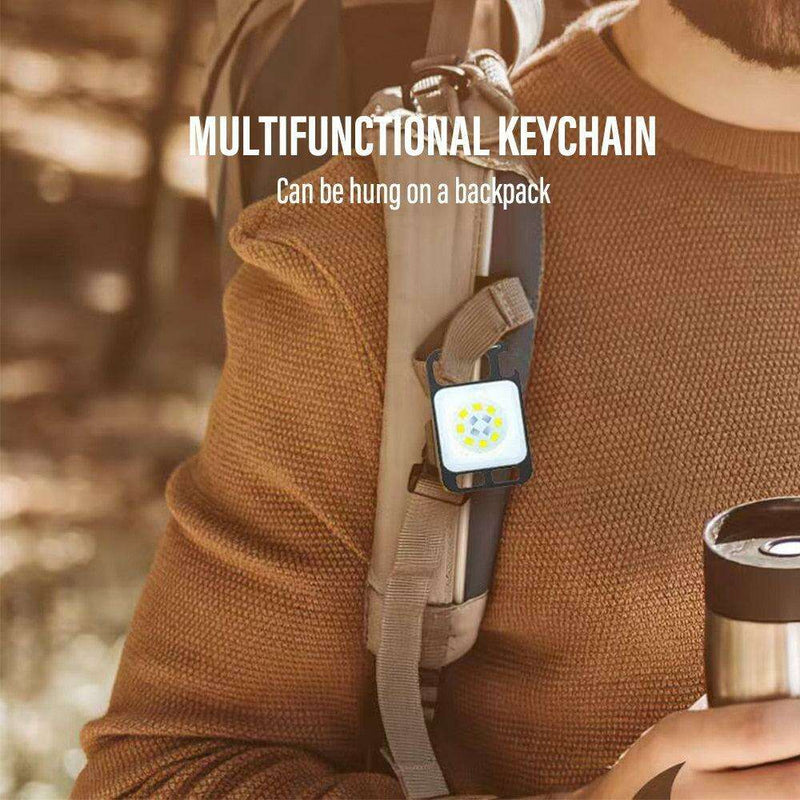 Compact Multi-Function COB Keychain Flashlight with Magnetic Feature