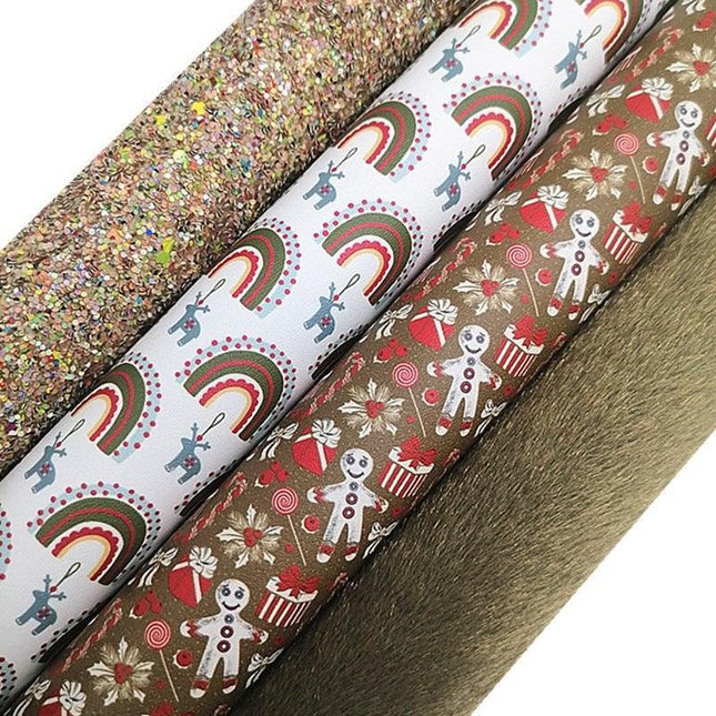 Luxury Rainbow Gingerbread Faux Leather Craft Kit - 21x29CM