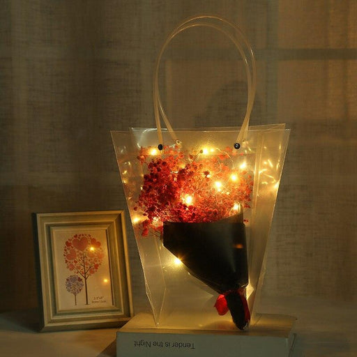 Enchanting Gypsophila Dried Bouquet in Elegant Handbag Packaging
