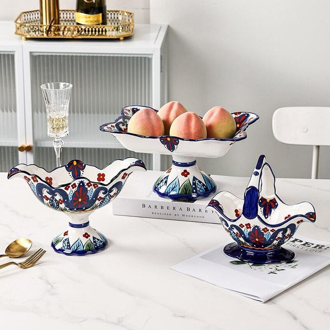Bohemian Elegance: Luxe Fruit Bowl Set - Stunning Home Centerpiece