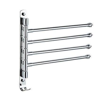 DOOKOLE Contemporary Stainless Steel Swivel Towel Rack with Hook for Enhanced Bathroom Organization