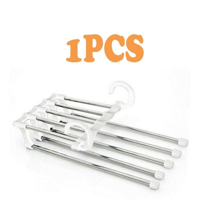 Innovative 5-in-1 Stainless Steel Pant Hanger for Efficient Wardrobe Organization