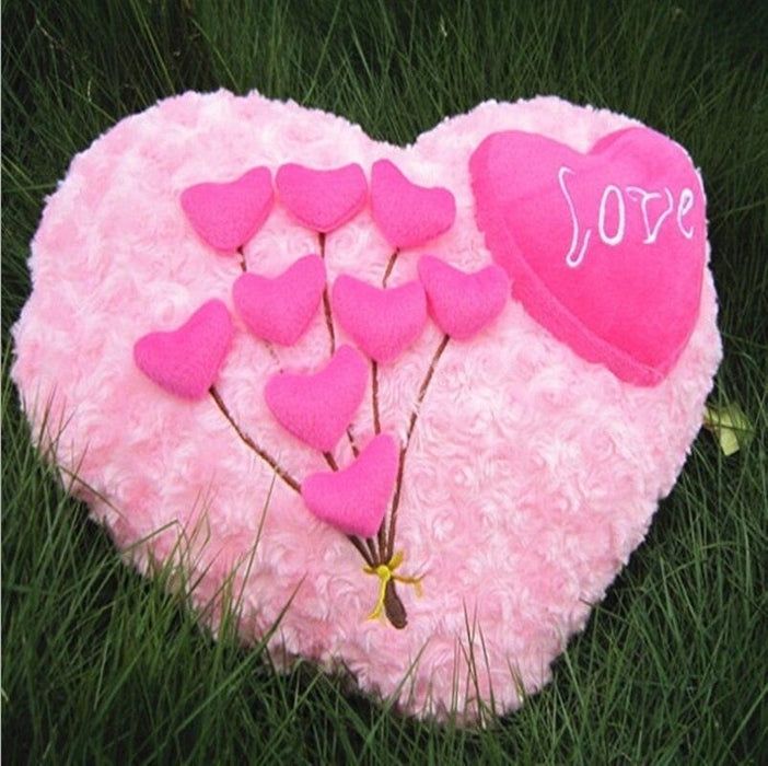 Velvet Rose Heart Plush Cushion - Elegant Gift Idea for Your Beloved