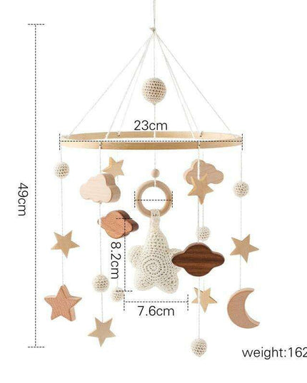 Musical Wooden Baby Crib Mobile - Safe Developmental Toy for Infants