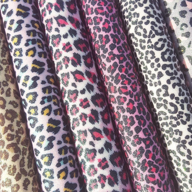 Glittering Leopard Print Faux Leather Crafting Roll: Ignite Your Creative Spirit!