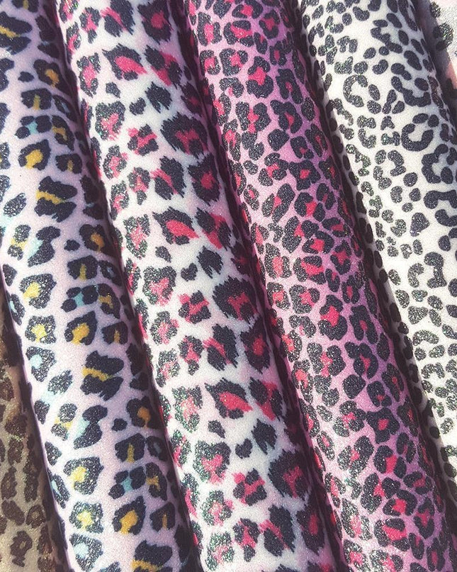 Glittering Leopard Print Faux Leather Crafting Roll: Ignite Your Creative Spirit!