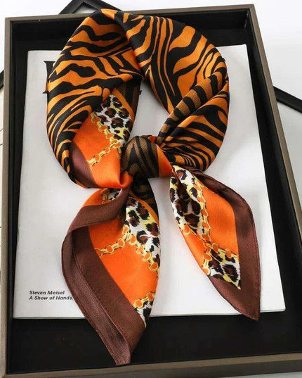 Elegant Leopard Print Silk Scarf - Premium Women's Fashion Accessory